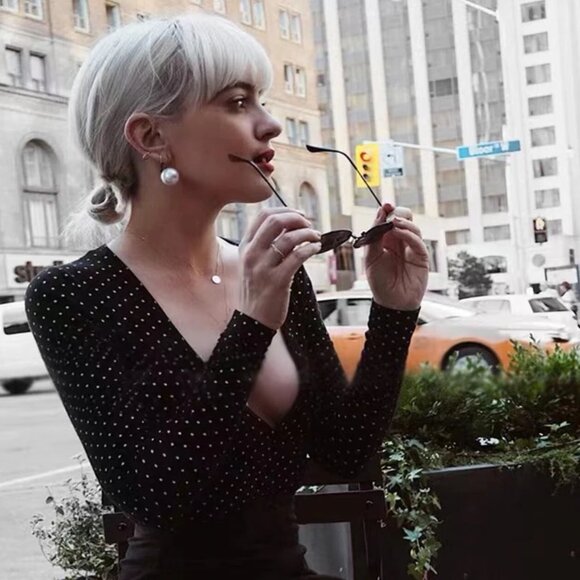 Gold Filled Simulation Pink Pearl Big Round Drop Earrings - New - Picture 4 of 9